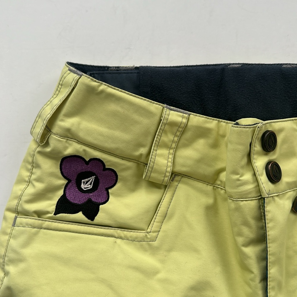 Volcom Snow Winter pants yellow lime youth kids size M - Picture 3 of 10
